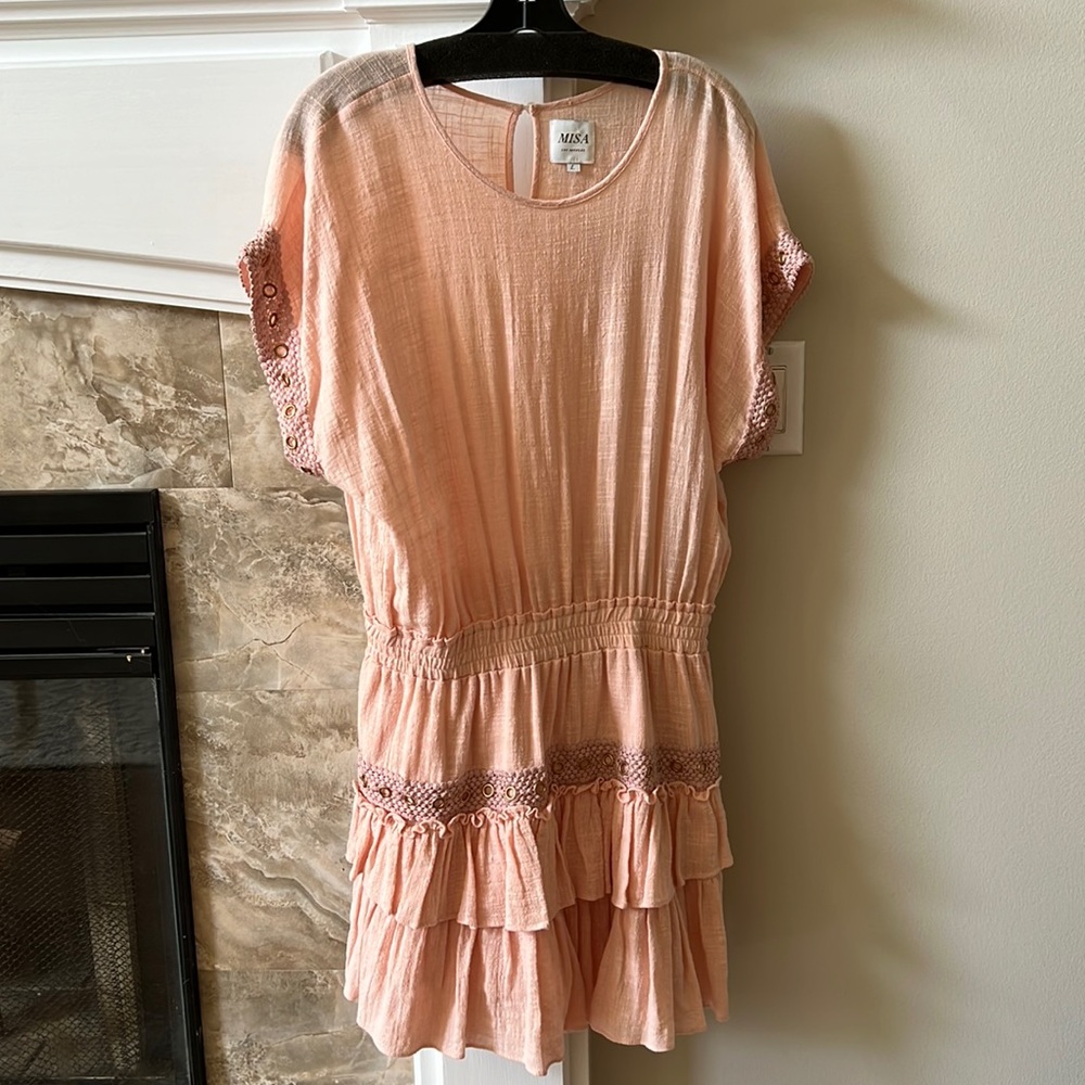 Misa Los Angeles | Light Pink Ruffle Dress